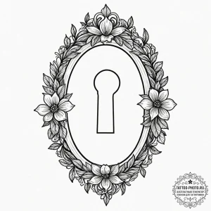 A keyhole shape, tattoo flash sheet design, r... - эскиз тату (№1751031151_0, 27.06.2025 13:32) — tattoo-photo.ru