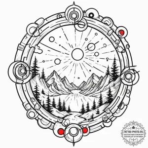 Tattoo design a series of portals opening in... - эскиз тату (№1751031569_0, 27.06.2025 13:39) — tattoo-photo.ru
