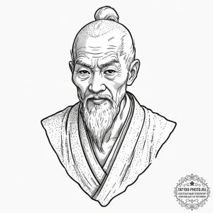 A sketch of the "pai mei" character, the lege... - эскиз тату (№1751032409_0, 27.06.2025 13:53) — tattoo-photo.ru