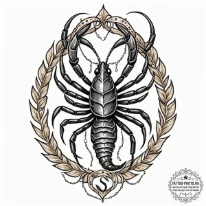 Tattoo design a scorpio scorpion, with a subt... - эскиз тату (№1751032828_0, 27.06.2025 14:00) — tattoo-photo.ru