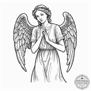 A linework tattoo of a weeping angel from doc... - эскиз тату (№1751033059_0, 27.06.2025 14:04) — tattoo-photo.ru
