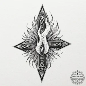 Tattoo sketch a single, powerful flame burnin... - эскиз тату (№1751033456_0, 27.06.2025 14:10) — tattoo-photo.ru