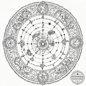 Tattoo sketch a zodiac constellation on an an… — эскиз тату (№1751033566_0, 27.06.2025 14:12) — tattoo-photo.ru
