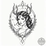 Sagittarius (zodiac sign), tattoo line art, o… — эскиз тату (№1751035410_0, 27.06.2025 14:43) — tattoo-photo.ru