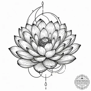 Tattoo design a lotus flower with its petals... - эскиз тату (№1751036911_0, 27.06.2025 15:08) — tattoo-photo.ru