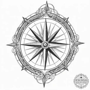 Compass rose (is there as wind rose, but can... - эскиз тату (№1751037837_0, 27.06.2025 15:23) — tattoo-photo.ru