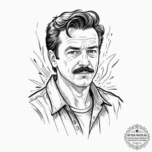 A sketch of roy kent from ted lasso, looking... - эскиз тату (№1751038822_0, 27.06.2025 15:40) — tattoo-photo.ru