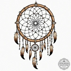 Tattoo design: a dreamcatcher design with a l... - эскиз тату (№1751040429_0, 27.06.2025 16:07) — tattoo-photo.ru