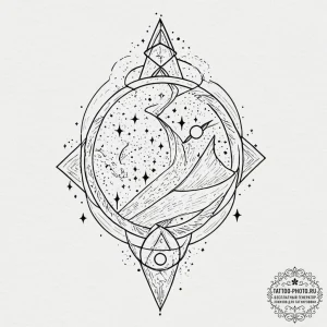 Tattoo sketch an abstract representation of s... - эскиз тату (№1751041360_0, 27.06.2025 16:22) — tattoo-photo.ru