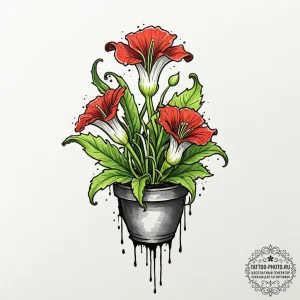Tattoo design a carnivorous plant, like a ven... - эскиз тату (№1751043544_0, 27.06.2025 16:59) — tattoo-photo.ru