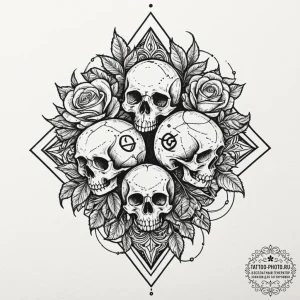 Tattoo sketch a stylized d20 dice rolling mid… — эскиз тату (№1751044912_0, 27.06.2025 17:21) — tattoo-photo.ru