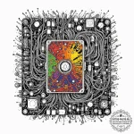 A close-up of a computer motherboard., ink il… — эскиз тату (№1751045723_0, 27.06.2025 17:35) — tattoo-photo.ru