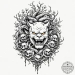 Tattoo design a tree with deep, dark roots ta… — эскиз тату (№1751046053_0, 27.06.2025 17:40) — tattoo-photo.ru