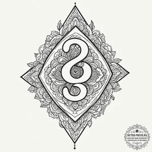 Numbers (as elements), ink illustration for t… — эскиз тату (№1751046237_0, 27.06.2025 17:43) — tattoo-photo.ru