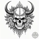 Tattoo sketch a fantasy barbarian’s horned he… — эскиз тату (№1751046358_0, 27.06.2025 17:45) — tattoo-photo.ru