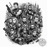 A graphic novel panel of the «avengers assemb… — эскиз тату (№1751046568_0, 27.06.2025 17:49) — tattoo-photo.ru