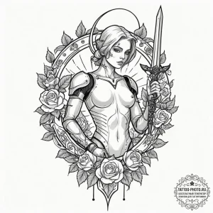 A sketch of a fremen warrior in a stillsuit,… — эскиз тату (№1751046678_0, 27.06.2025 17:51) — tattoo-photo.ru