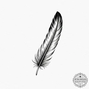 Tattoo design a floating feather with subtle… — эскиз тату (№1751046797_0, 27.06.2025 17:53) — tattoo-photo.ru