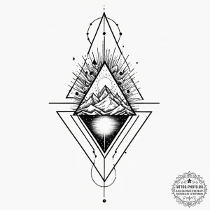 A shattered geometric shape, tattoo sketch de... - эскиз тату (№1751048246_0, 27.06.2025 18:17) — tattoo-photo.ru