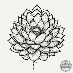 Tattoo design a lotus flower with its petals... - эскиз тату (№1751049010_0, 27.06.2025 18:30) — tattoo-photo.ru