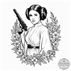 A beautiful linework tattoo design of princes... - эскиз тату (№1751049234_0, 27.06.2025 18:33) — tattoo-photo.ru