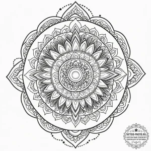 A dotwork mandala incorporating the imperial... - эскиз тату (№1751049551_0, 27.06.2025 18:39) — tattoo-photo.ru