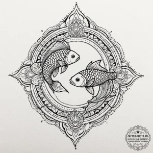 Tattoo design realistic pisces fish, scales s... - эскиз тату (№1751050201_0, 27.06.2025 18:50) — tattoo-photo.ru