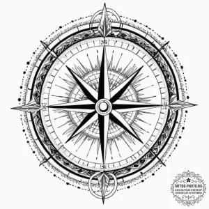 Compass, tattoo flash sheet design, black and... - эскиз тату (№1751050664_0, 27.06.2025 18:57) — tattoo-photo.ru