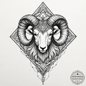 Tattoo sketch an aries ram's head composed of... - эскиз тату (№1751051291_0, 27.06.2025 19:08) — tattoo-photo.ru