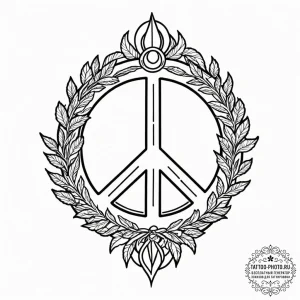 The peace symbol made from broken weapons, ar... - эскиз тату (№1751053133_0, 27.06.2025 19:38) — tattoo-photo.ru