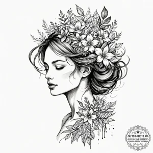 Tattoo design a human silhouette filled with... - эскиз тату (№1751053428_0, 27.06.2025 19:43) — tattoo-photo.ru