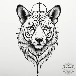 Tattoo sketch a powerful, silent guardian fig... - эскиз тату (№1751053828_0, 27.06.2025 19:50) — tattoo-photo.ru