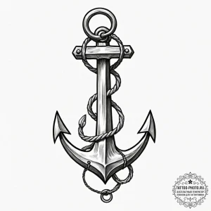 Tattoo design a sturdy anchor, symbolizing st... - эскиз тату (№1751054127_0, 27.06.2025 19:55) — tattoo-photo.ru