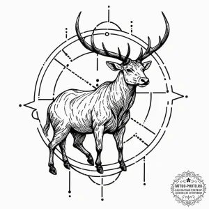 Tattoo design a zodiac animal partially rende... - эскиз тату (№1751054412_0, 27.06.2025 20:00) — tattoo-photo.ru