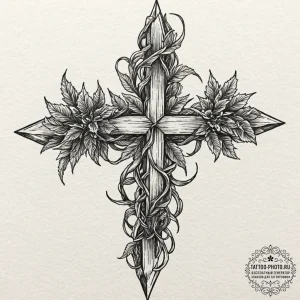 Tattoo design a cluster of thorny vines wrapp… — эскиз тату (№1751056333_0, 27.06.2025 20:32) — tattoo-photo.ru