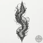 Tattoo design a human spine that is also a wi… — эскиз тату (№1751056739_0, 27.06.2025 20:38) — tattoo-photo.ru