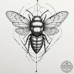 A cicada with its shell, tattoo flash sheet d... - эскиз тату (№1751057499_0, 27.06.2025 20:51) — tattoo-photo.ru
