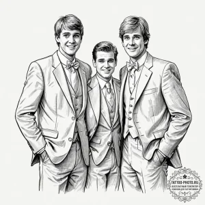 A sketch of the main characters from dumb and... - эскиз тату (№1751057607_0, 27.06.2025 20:53) — tattoo-photo.ru