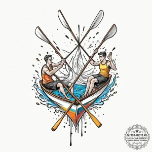 Tattoo sketch a pair of oars or paddles, symb... - эскиз тату (№1751057714_0, 27.06.2025 20:55) — tattoo-photo.ru
