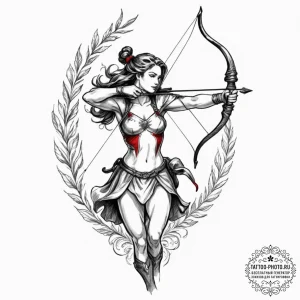 Tattoo sketch a sagittarius archer as an anci... - эскиз тату (№1751059760_0, 27.06.2025 21:29) — tattoo-photo.ru