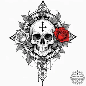 Tattoo design a minimalist crosshair linework... - эскиз тату (№1751060405_0, 27.06.2025 21:40) — tattoo-photo.ru