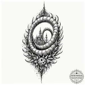 A sketch of the sandworm from beetlejuice,, t... - эскиз тату (№1751061478_0, 27.06.2025 21:57) — tattoo-photo.ru