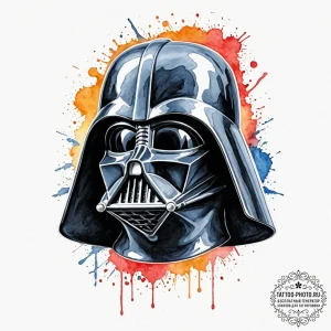 A silhouette of vader's helmet made from the... - эскиз тату (№1751062554_0, 27.06.2025 22:15) — tattoo-photo.ru