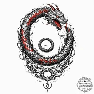 Jörmungandr (world serpent), tattoo drawing o... - эскиз тату (№1751062657_0, 27.06.2025 22:17) — tattoo-photo.ru