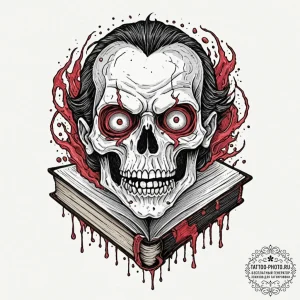 A sketch of the necronomicon (book of the dea... - эскиз тату (№1751064595_0, 27.06.2025 22:49) — tattoo-photo.ru