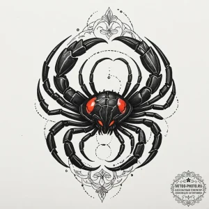 Tattoo design a scorpio scorpion made of obsi... - эскиз тату (№1751064700_0, 27.06.2025 22:51) — tattoo-photo.ru