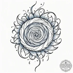 Tattoo design a swirling vortex of deep, mela... - эскиз тату (№1751064804_0, 27.06.2025 22:53) — tattoo-photo.ru