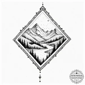 A watercolor sketch of the blue key from mulh... - эскиз тату (№1751065001_0, 27.06.2025 22:56) — tattoo-photo.ru