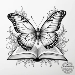 Tattoo design a butterfly with its wings depi... - эскиз тату (№1751066073_0, 27.06.2025 23:14) — tattoo-photo.ru