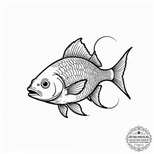 Fish, ink illustration for tattoo, on a clean... - эскиз тату (№1751066291_0, 27.06.2025 23:18) — tattoo-photo.ru